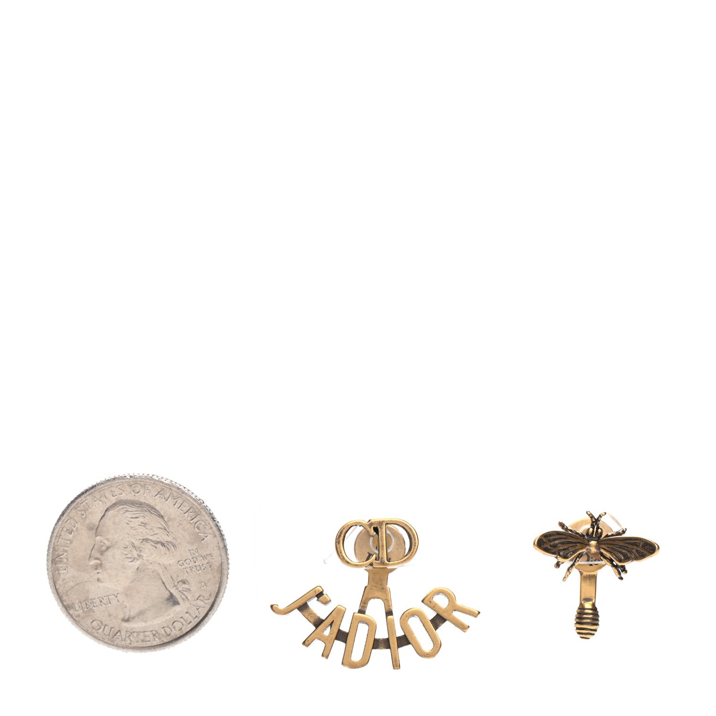 Metal J'Adior Earrings Aged Gold