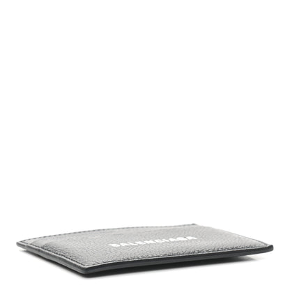 Balenciaga Grained Calfskin Logo Cash Card Holder Black White 4 of 6