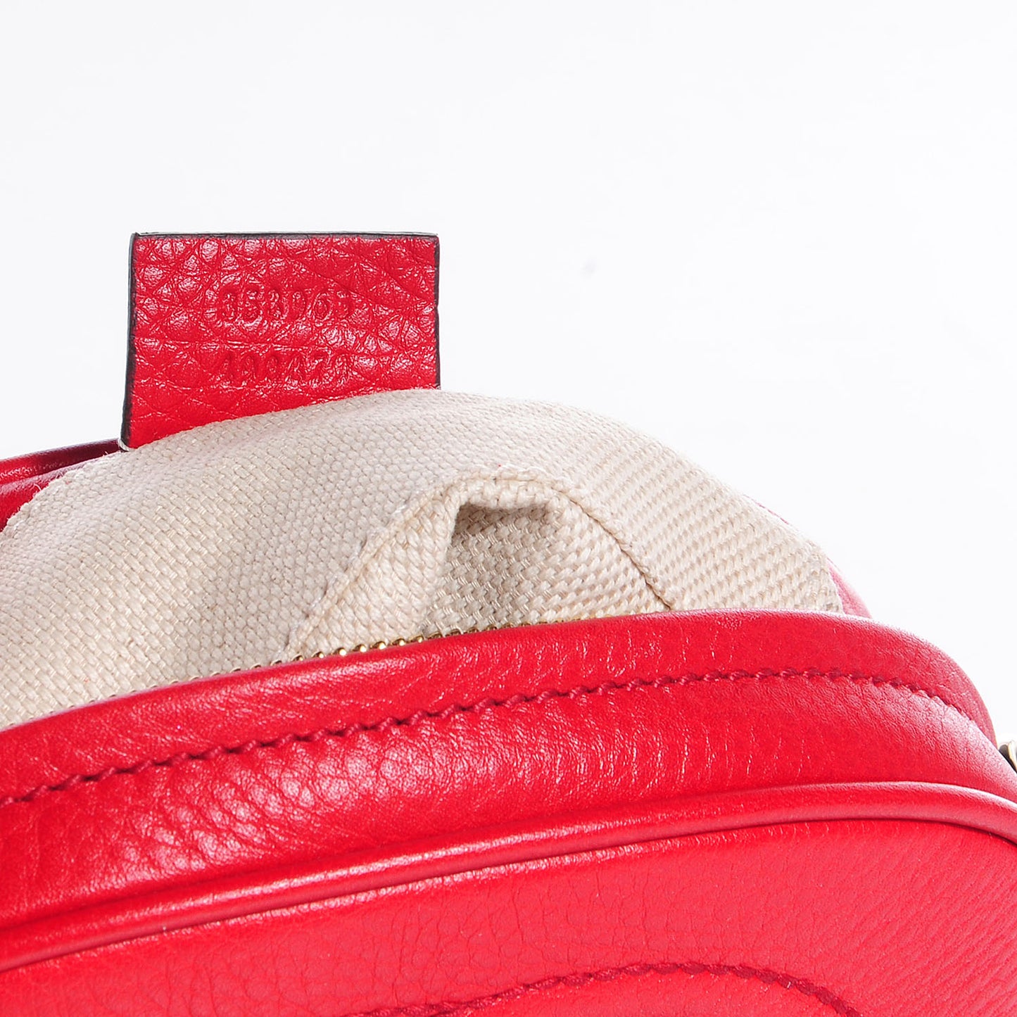 Pebbled Calfskin Mini Soho Chain Bag Tabasco Red
