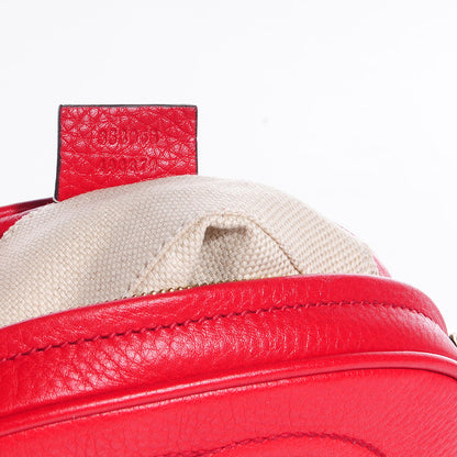Gucci Pebbled Calfskin Mini Soho Chain Bag Tabasco Red 6 of 10