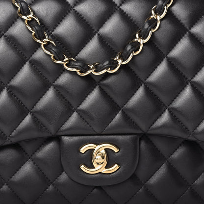 Chanel Lambskin Quilted Jumbo Single Flap Black 10 of 10