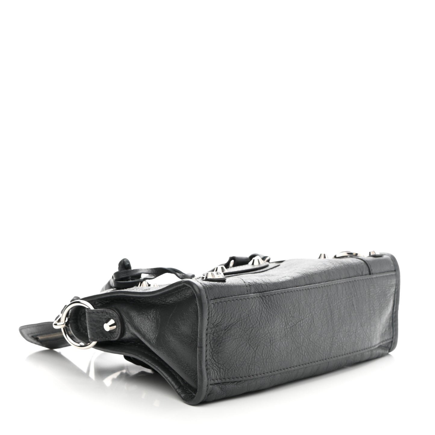 Agneau Classic Silver Hardware Mini City Gris Fossile