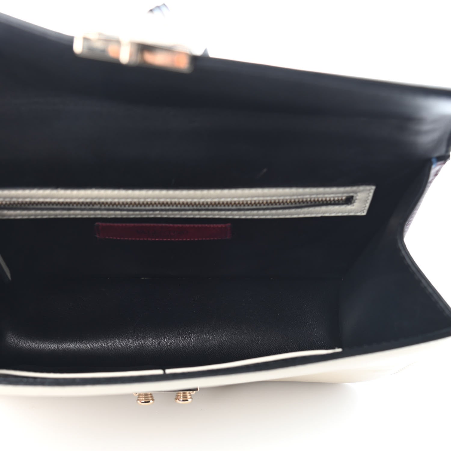 Valentino Garavani Vitello Tri-Color Medium Glam Lock Rockstud Flap Blue White Burgundy 4 of 8