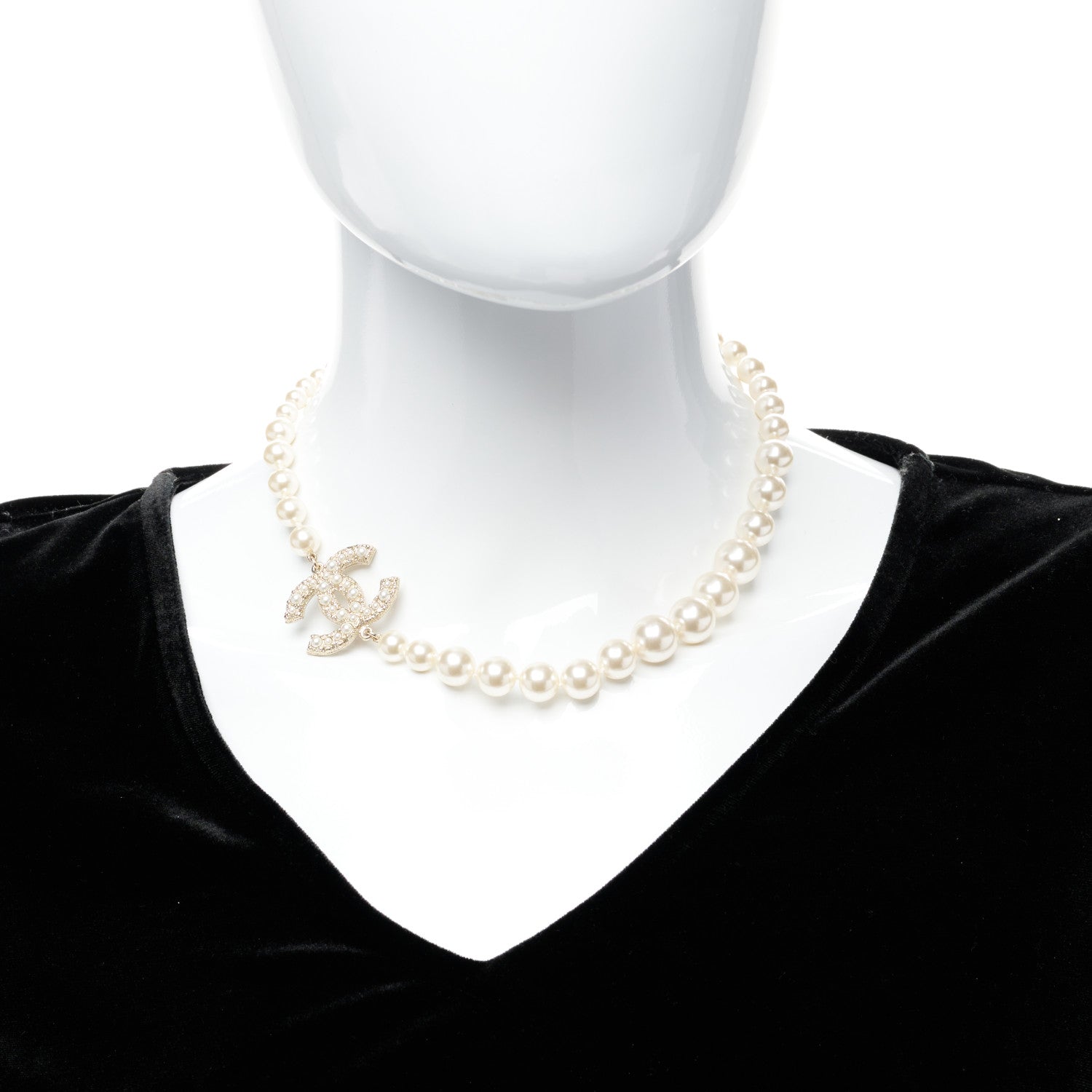 Chanel Pearl CC 100th Anniversary Necklace Light Gold 2 of 6