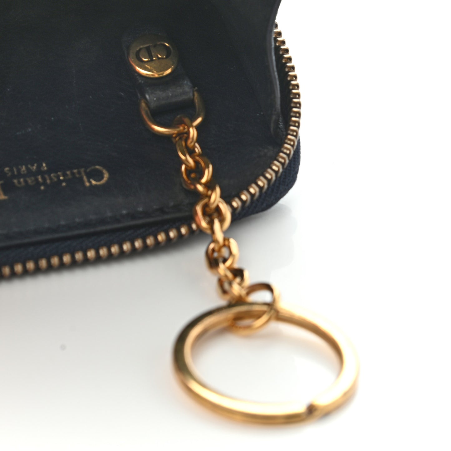 Oblique Zip Coin Key Wallet Blue