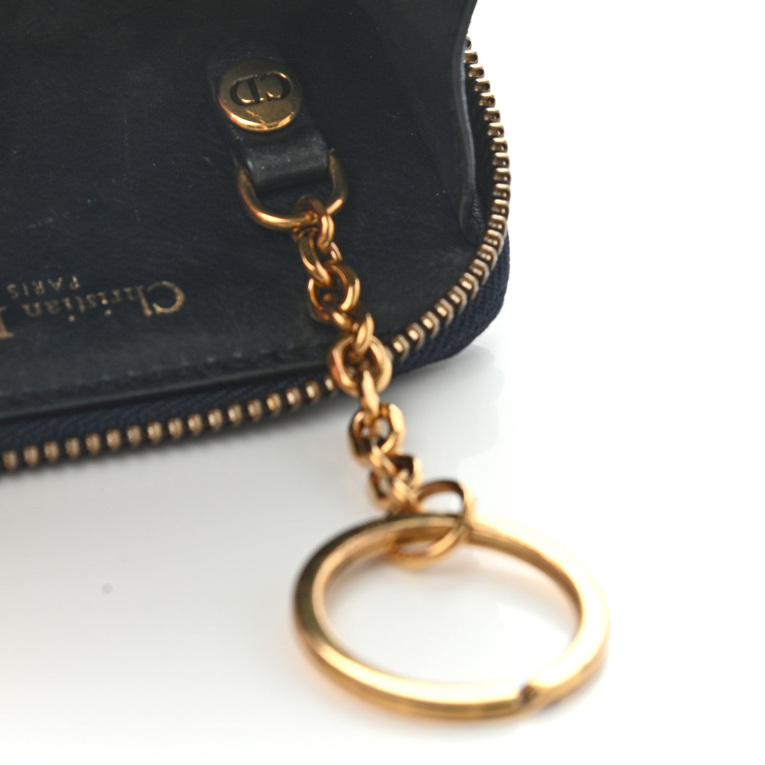 Christian Dior Oblique Zip Coin Key Wallet Blue 7 of 7