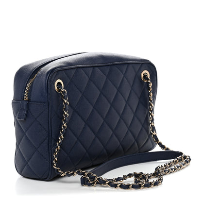 Chanel Caviar Quilted Large In & Out Camera Case Navy 5 of 12