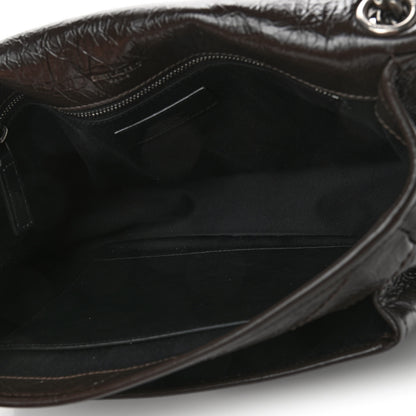 Saint Laurent Crinkled Calfskin Matelasse Monogram Medium Niki Chain Satchel Western Moka 4 of 4