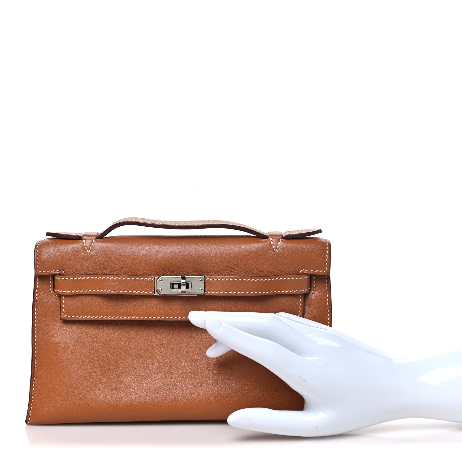 Hermes Swift Kelly Pochette Clutch Gold 2 of 10