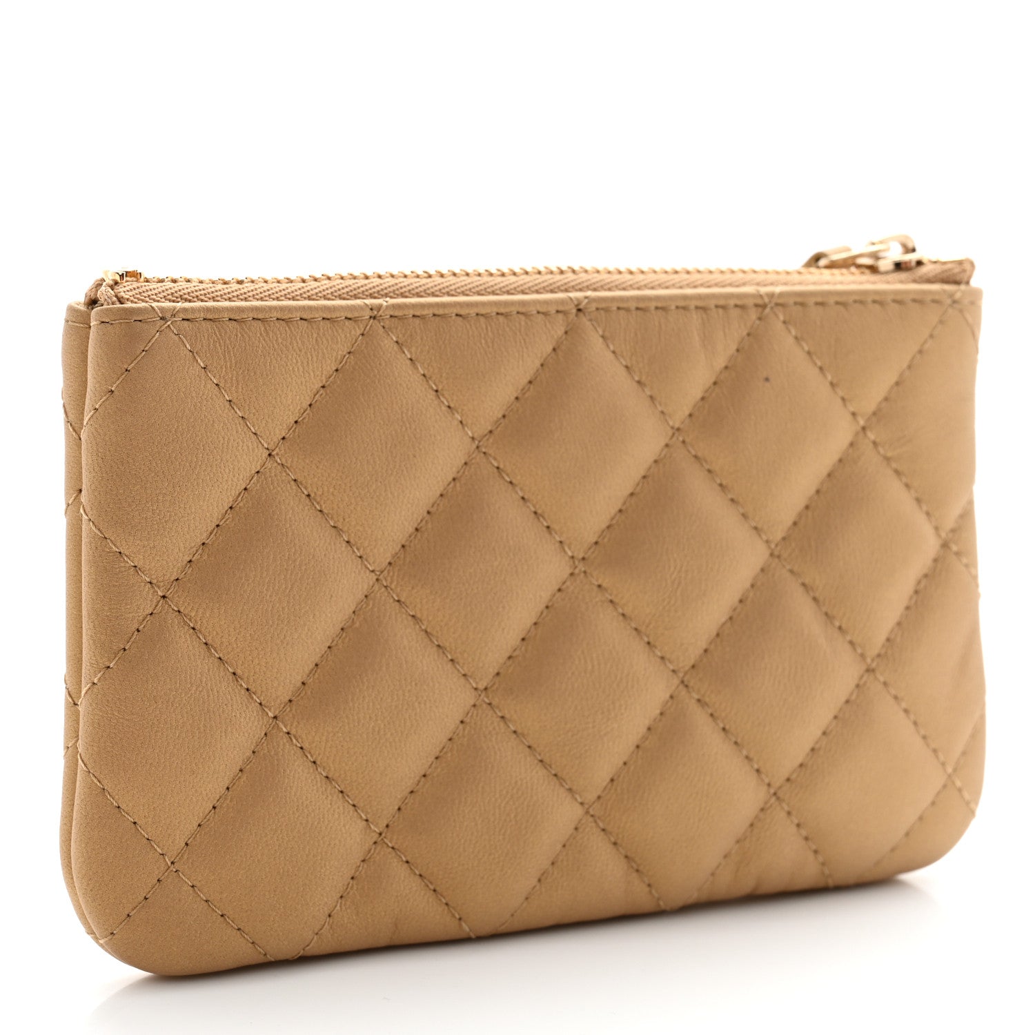 Chanel Lambskin Quilted Small Cosmetic Case Gold 2 of 6