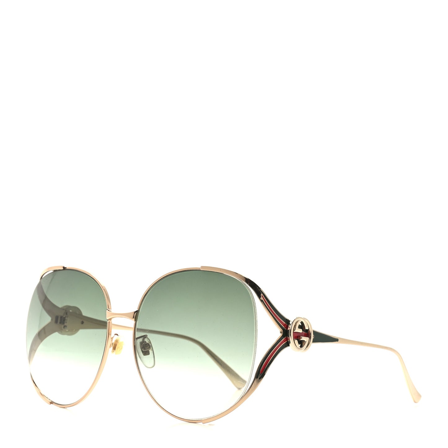 Metal Oversized Round Frame GG0225S Sunglasses Gold