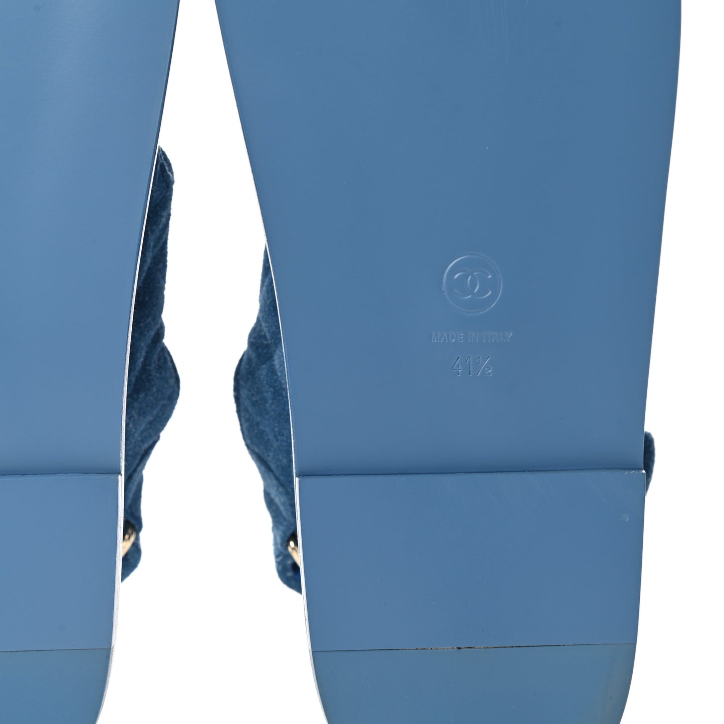 Suede Calfskin Velcro Dad Sandals 41.5 Blue