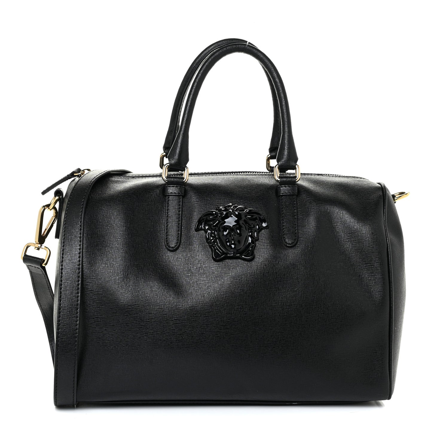 Saffiano Calfskin Palazzo Duffle Bag Black