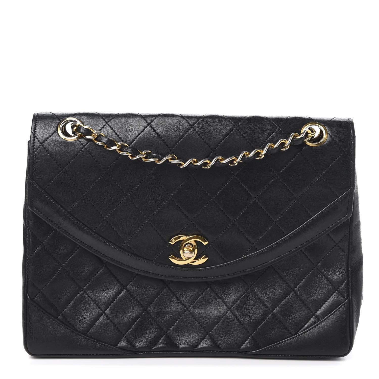 Chanel Lambskin Quilted Medium Single Flap Black 1 of 10