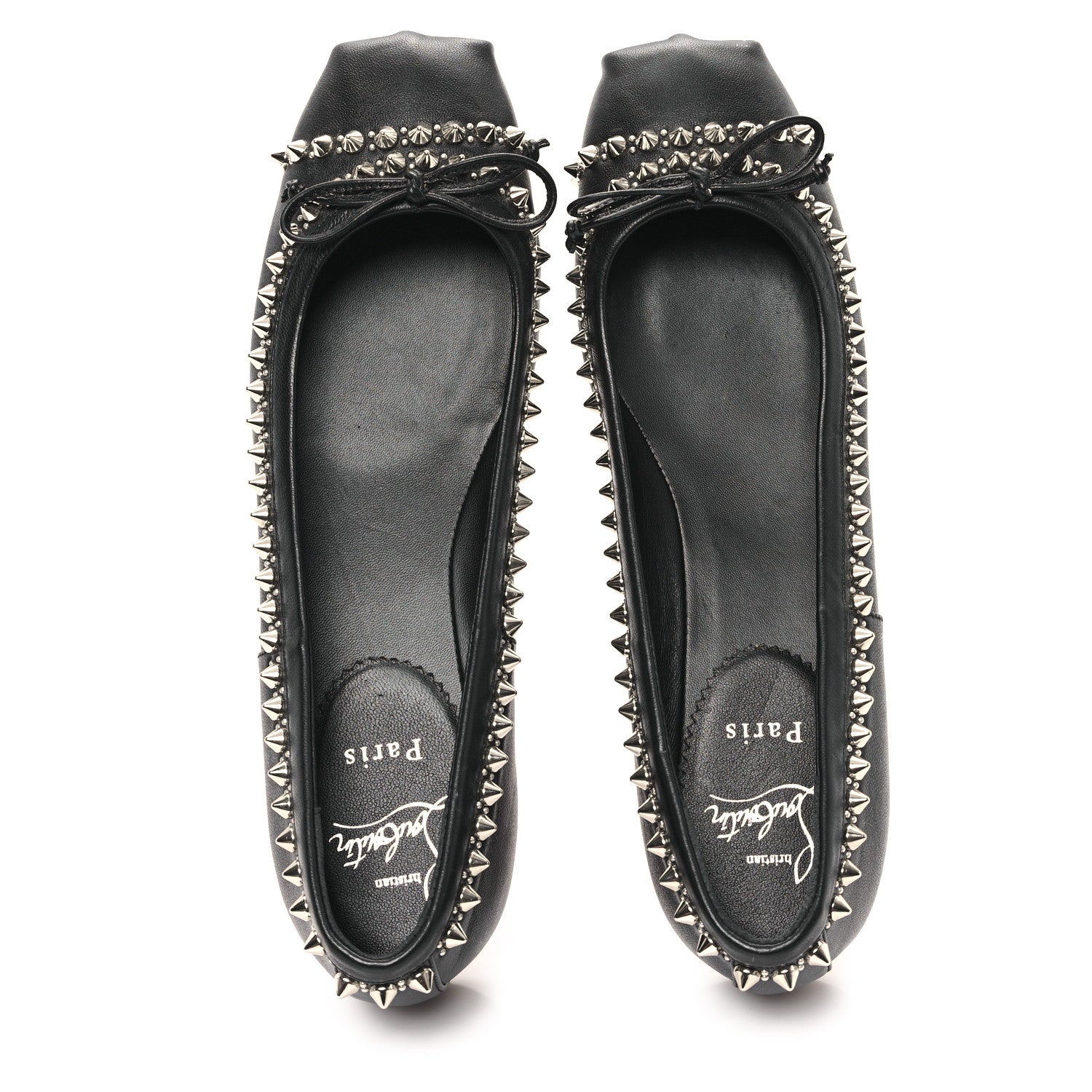 Christian Louboutin Nappa Mamadrague Spike Flats 38.5 Black 2 of 10