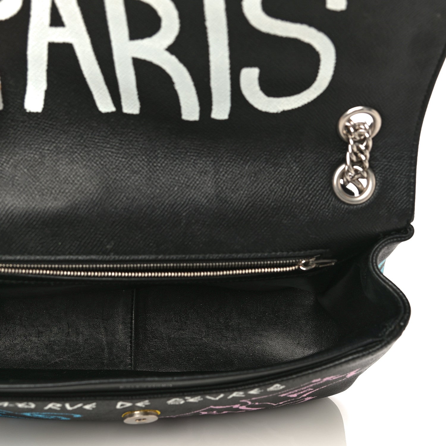 Balenciaga Grained Calfskin Graffiti M BB Round Shoulder Bag Black Multicolor 5 of 17