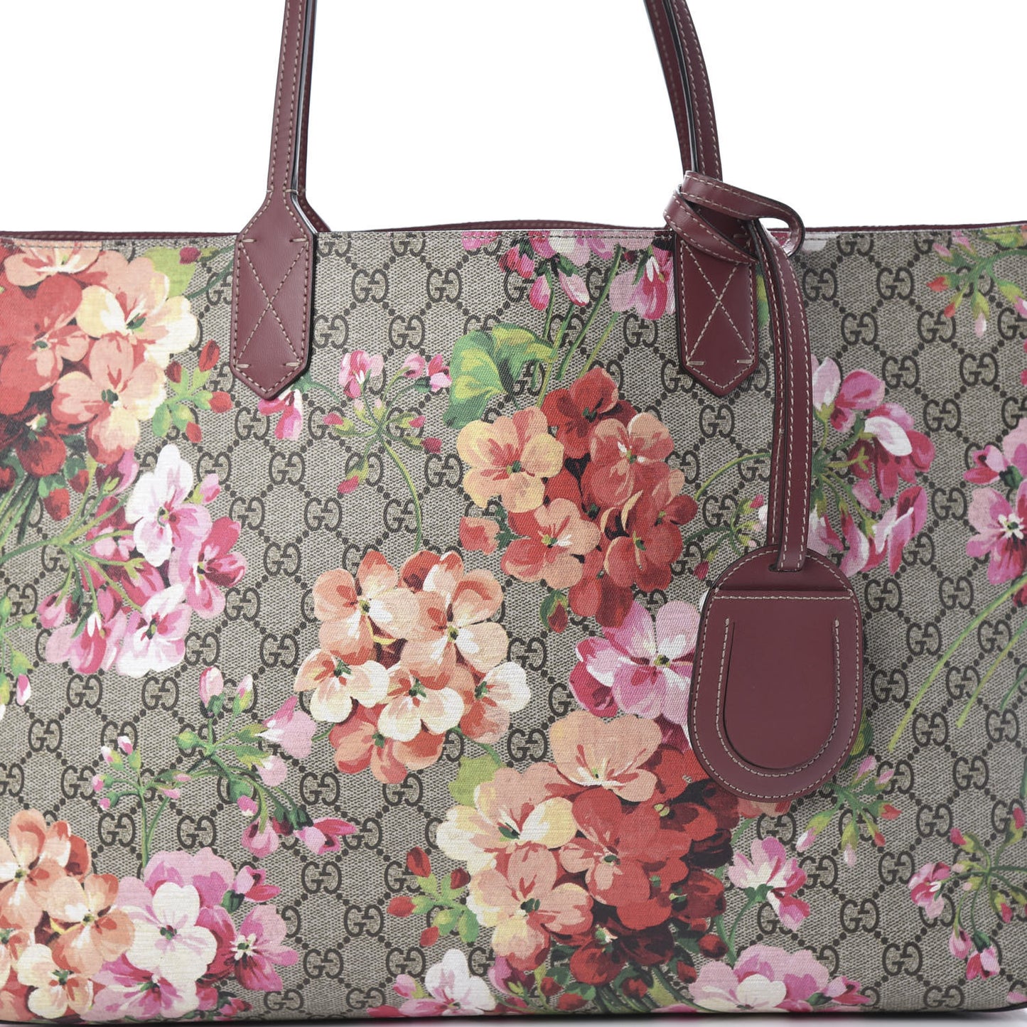 GG Supreme Monogram Blooms Medium Reversible Tote Beige Multicolor Dry Rose