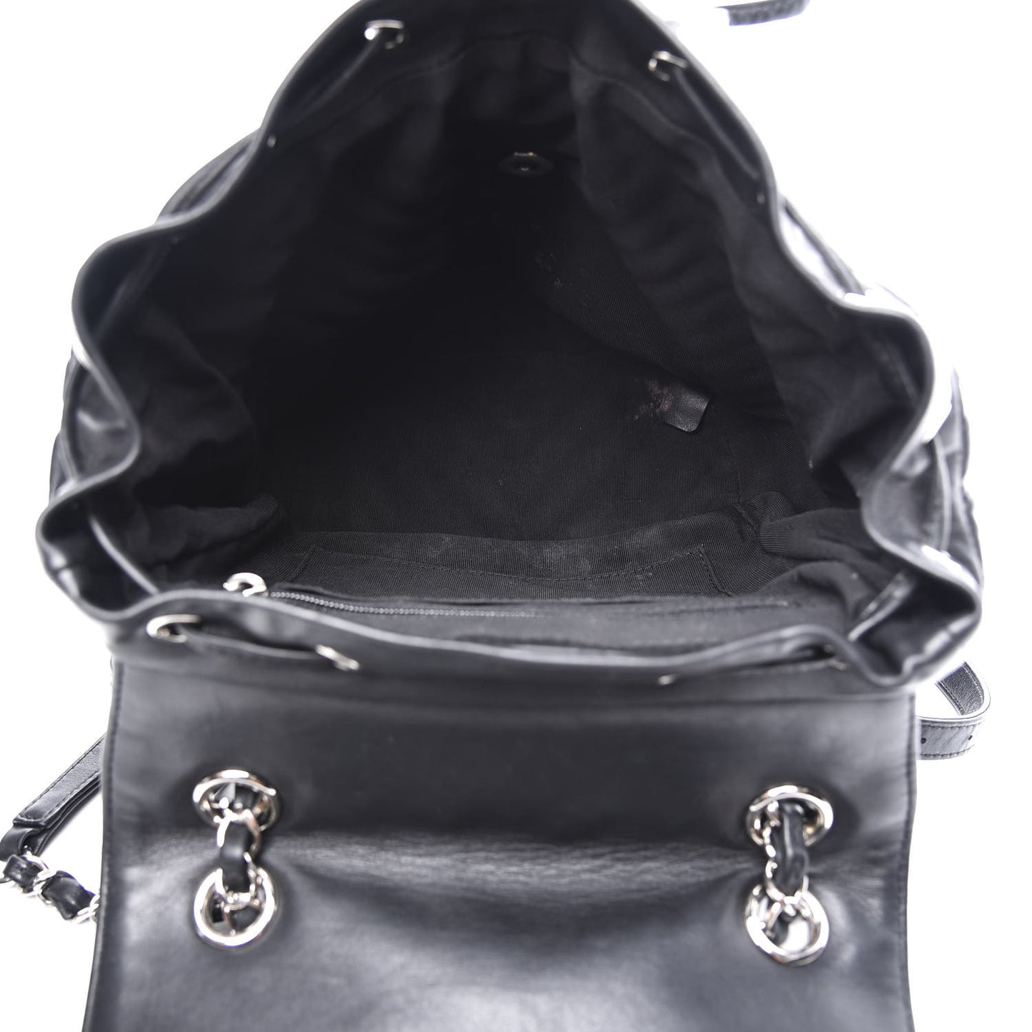 Calfskin Chevron Quilted Small Urban Spirit Backpack Black