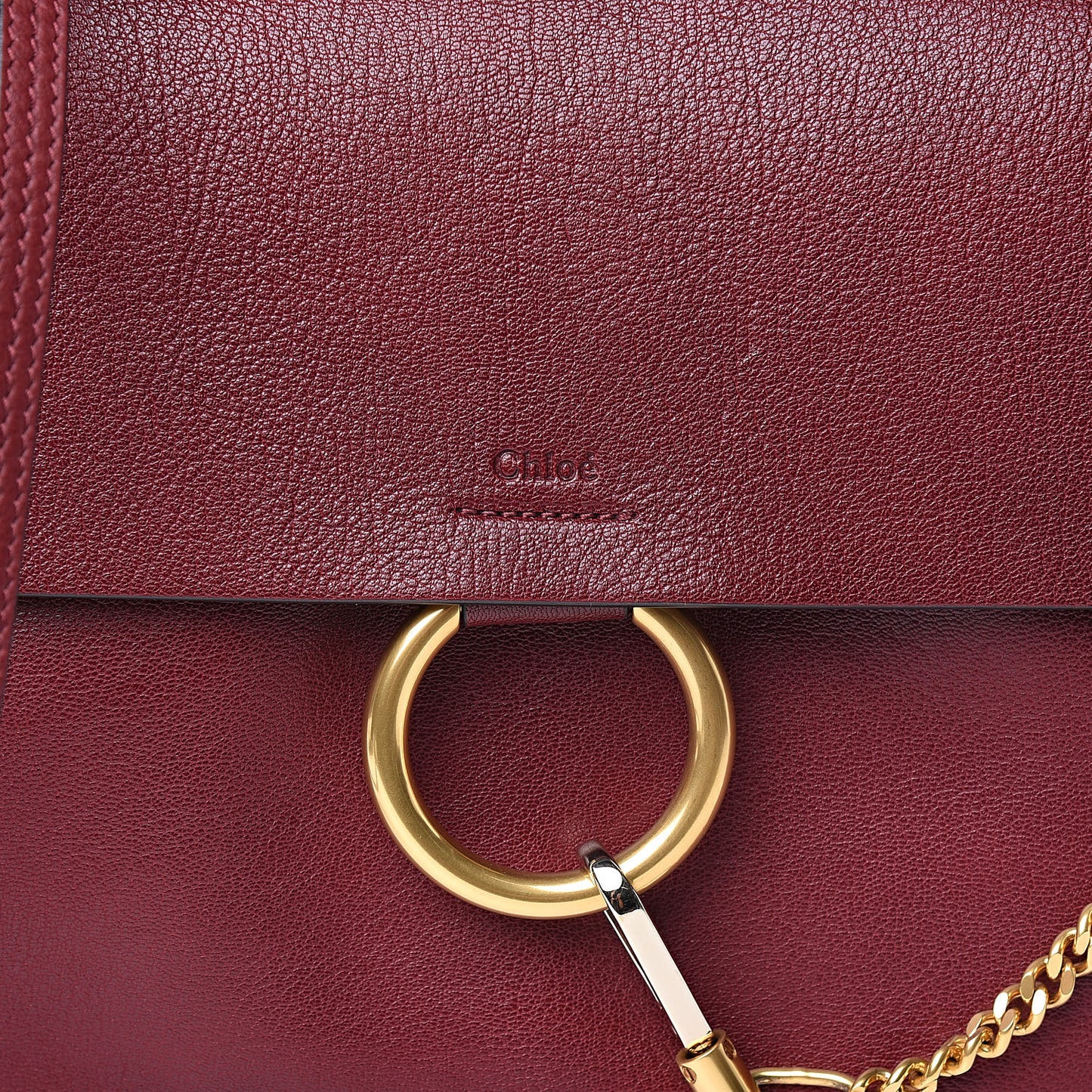 Calfskin Medium Faye Shoulder Bag Sienna Red