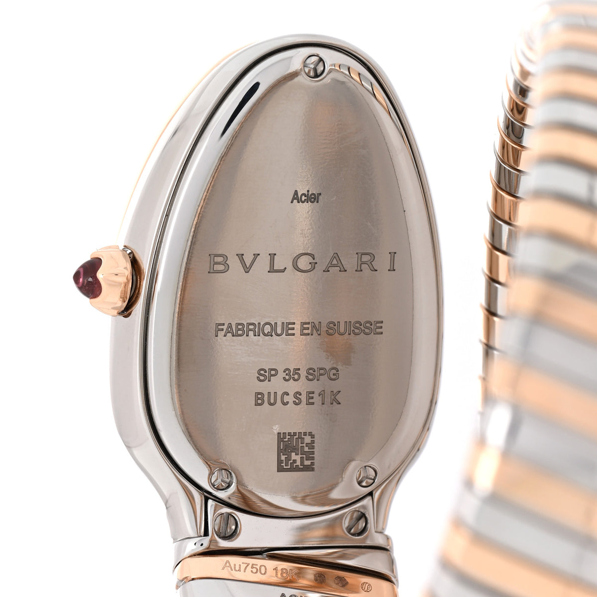 Bulgari Stainless Steel 18K Rose Gold Diamond Bezel 35mm Serpenti Tubogas Quartz Watch 4 of 5