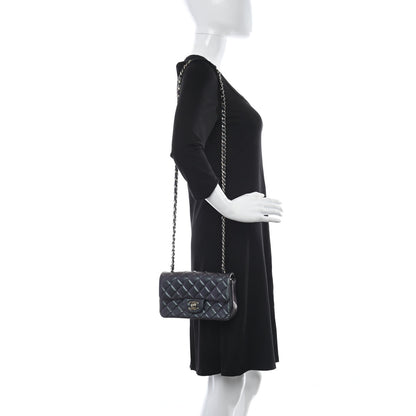 Chanel Iridescent Lambskin Quilted Mini Rectangular Flap Black 2 of 11