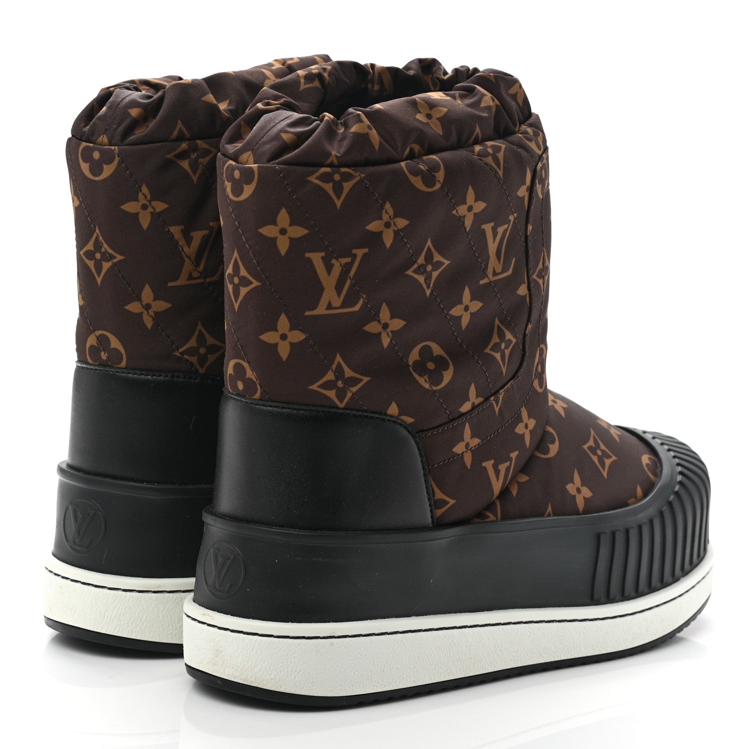 Louis Vuitton Monogram Polar Flat Half Boots 38 Black 4 of 8