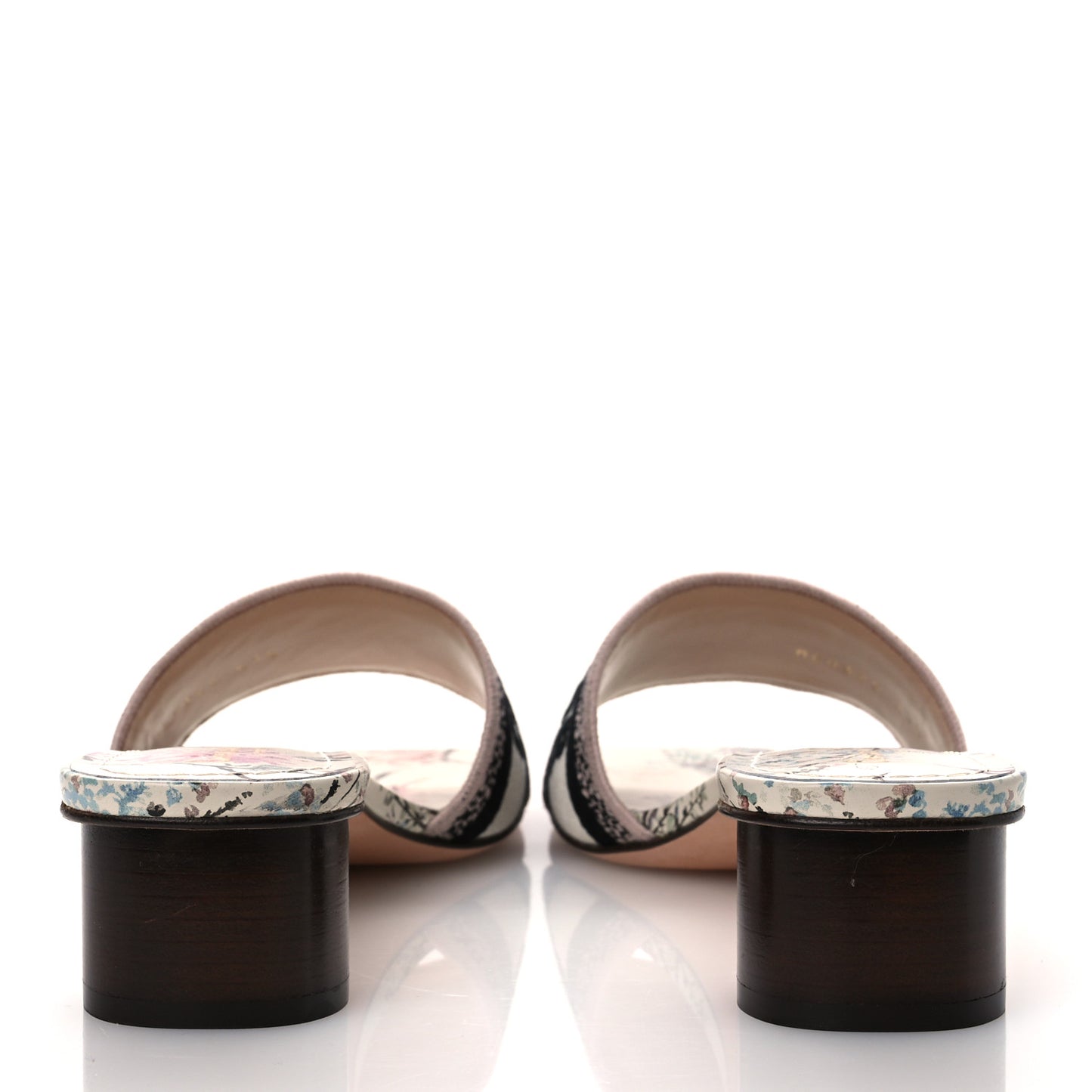 Canvas Jardin Botanique Embroidered Dway 40mm Slide Sandals 41.5 White Multicolor