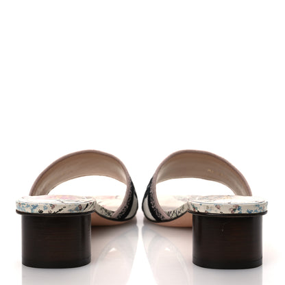 Christian Dior Canvas Jardin Botanique Embroidered Dway 40mm Slide Sandals 41.5 White Multicolor 6 of 12