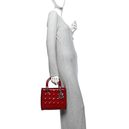 Christian Dior Patent Cannage Medium Lady Dior Red 2 of 16