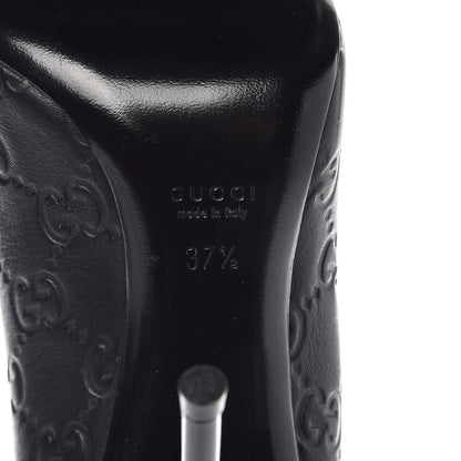 Gucci Guccissima Peep Toe Pumps 37.5 Black 9 of 12