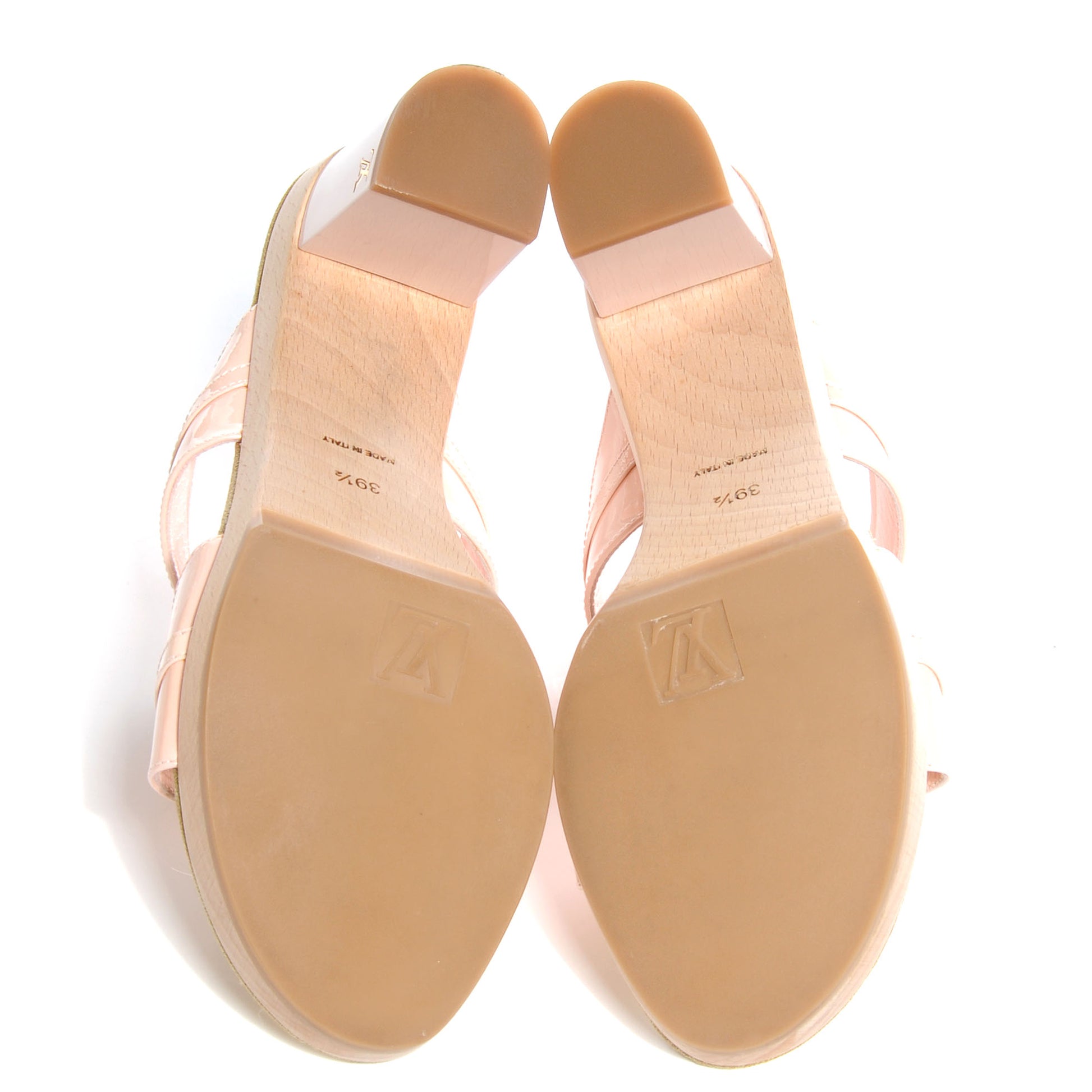 Louis Vuitton Patent Open Toe Mules 39.5 Marshmallow 6 of 8