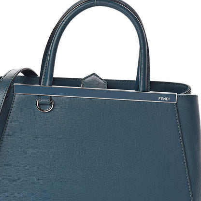 Fendi Vitello Elite Petite 2Jours Tote Oceano 7 of 9