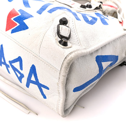 Balenciaga Agneau Graffiti All Over Classic Hardware S City White Bleu Rouge 13 of 18