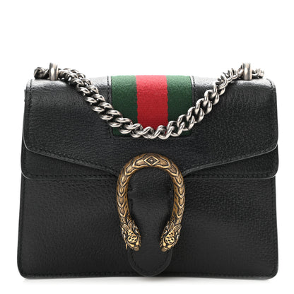 Gucci Calfskin Web Mini Dionysus Shoulder Bag Black 1 of 13
