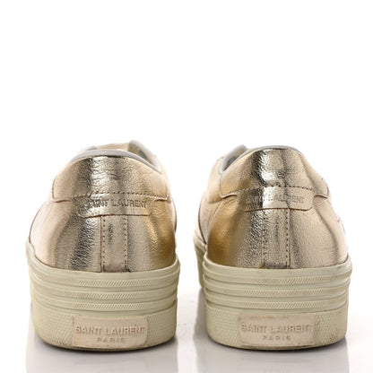 Saint Laurent Metallic Calfskin Court Sneakers 39 Gold 5 of 9
