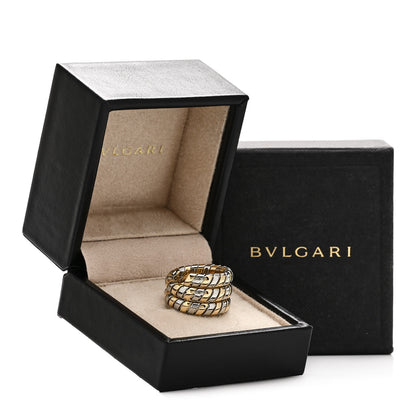 Bulgari 18K Yellow Gold Stainless Steel Spiga Tubogas Ring 53 6.25 5 of 5