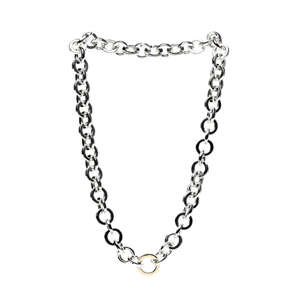 Tiffany Sterling Silver 18K Yellow Gold Circle Link Necklace 2 of 3