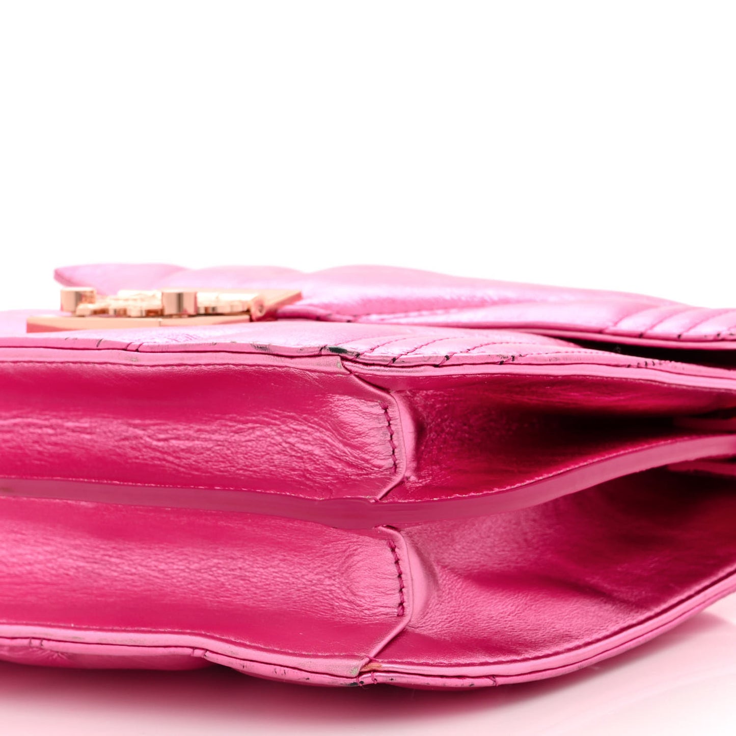 Metallic Calfskin Quilted Patricia Crossbody Bag Viva Lila