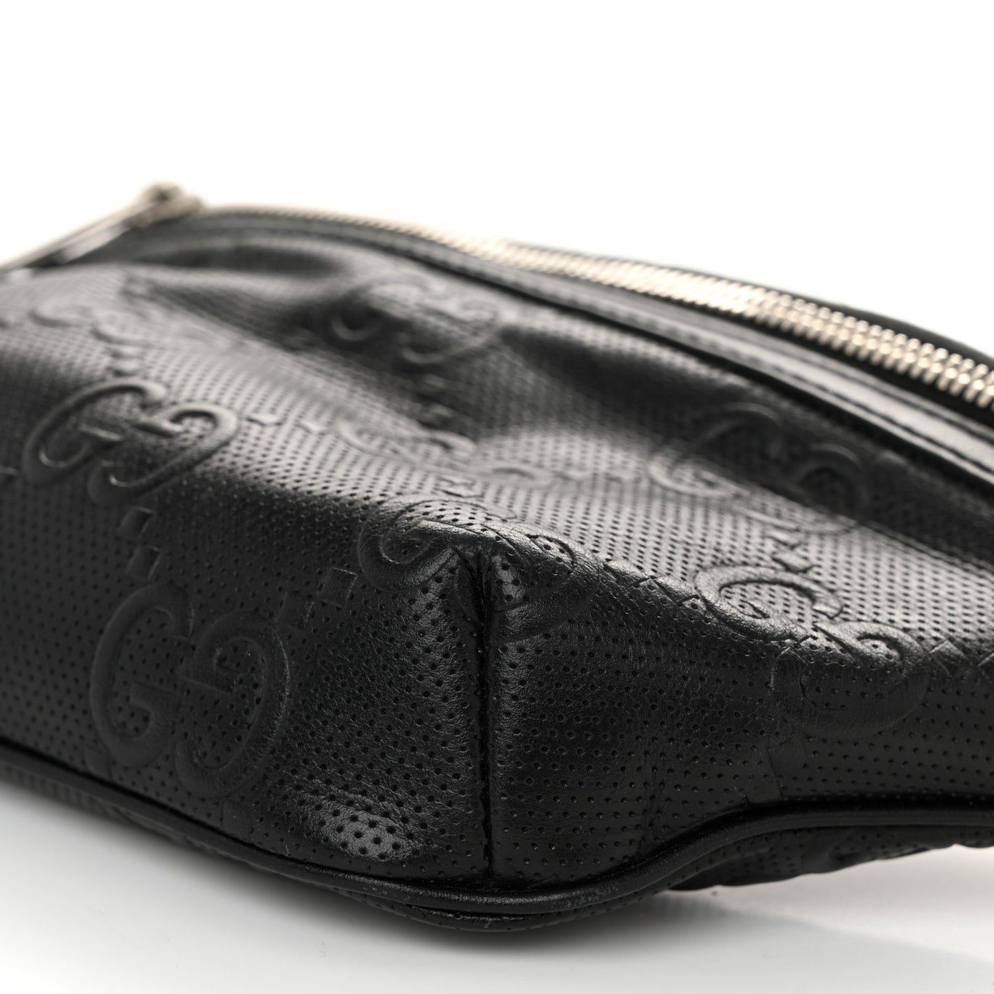 Calfskin GG Tennis Embossed Belt Bag Black