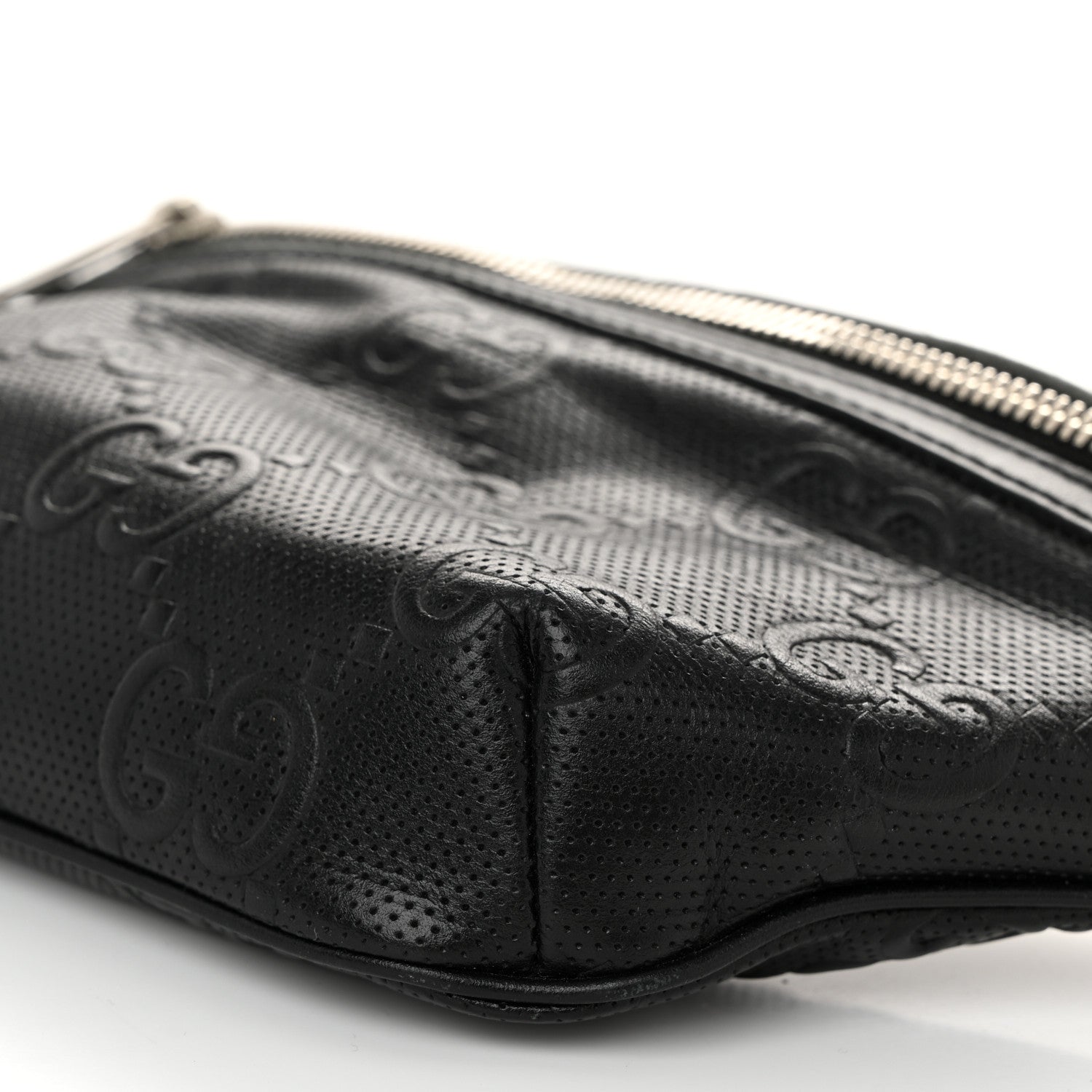 Gucci Calfskin GG Tennis Embossed Belt Bag Black 10 of 10