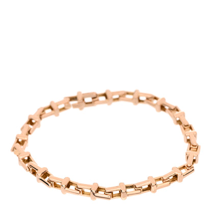 Tiffany 18K Rose Gold Narrow Tiffany T Chain Bracelet 1 of 4