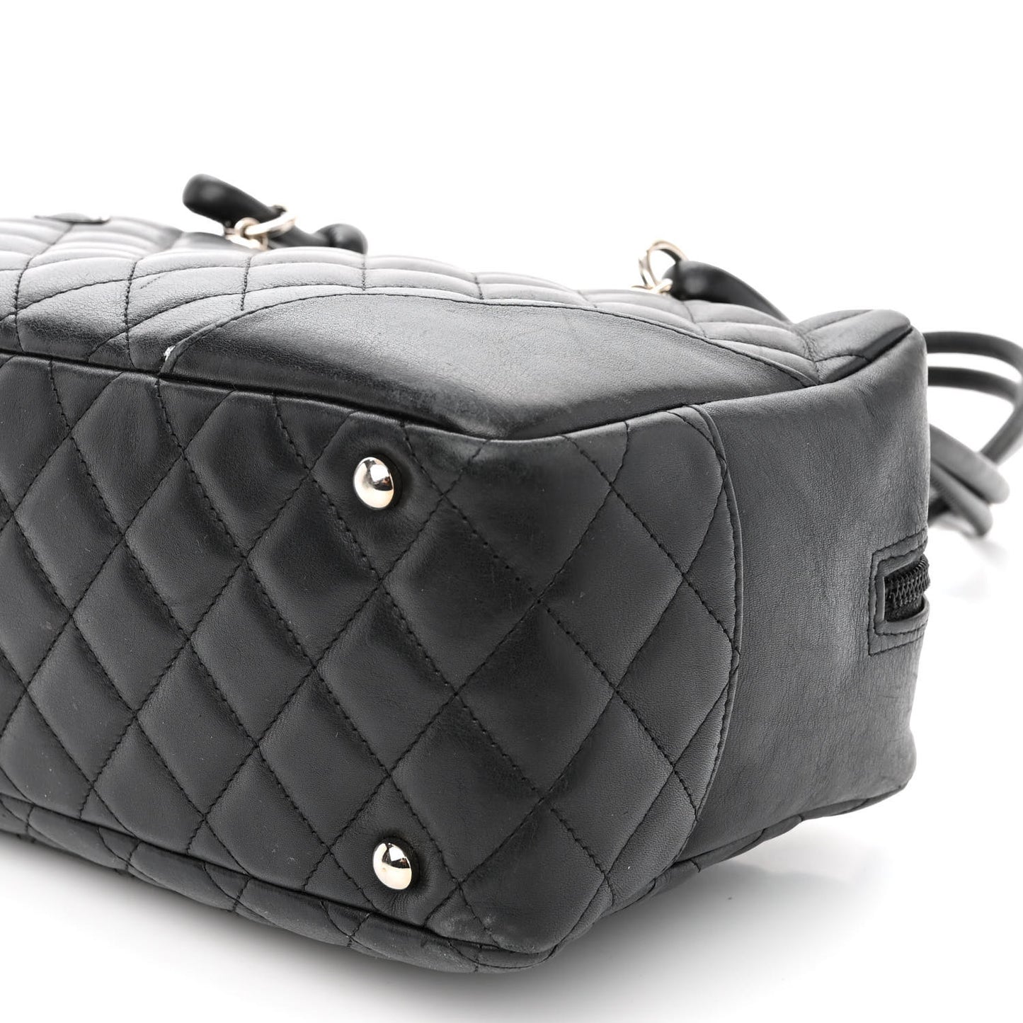 Calfskin Quilted Large Cambon Bowler Black