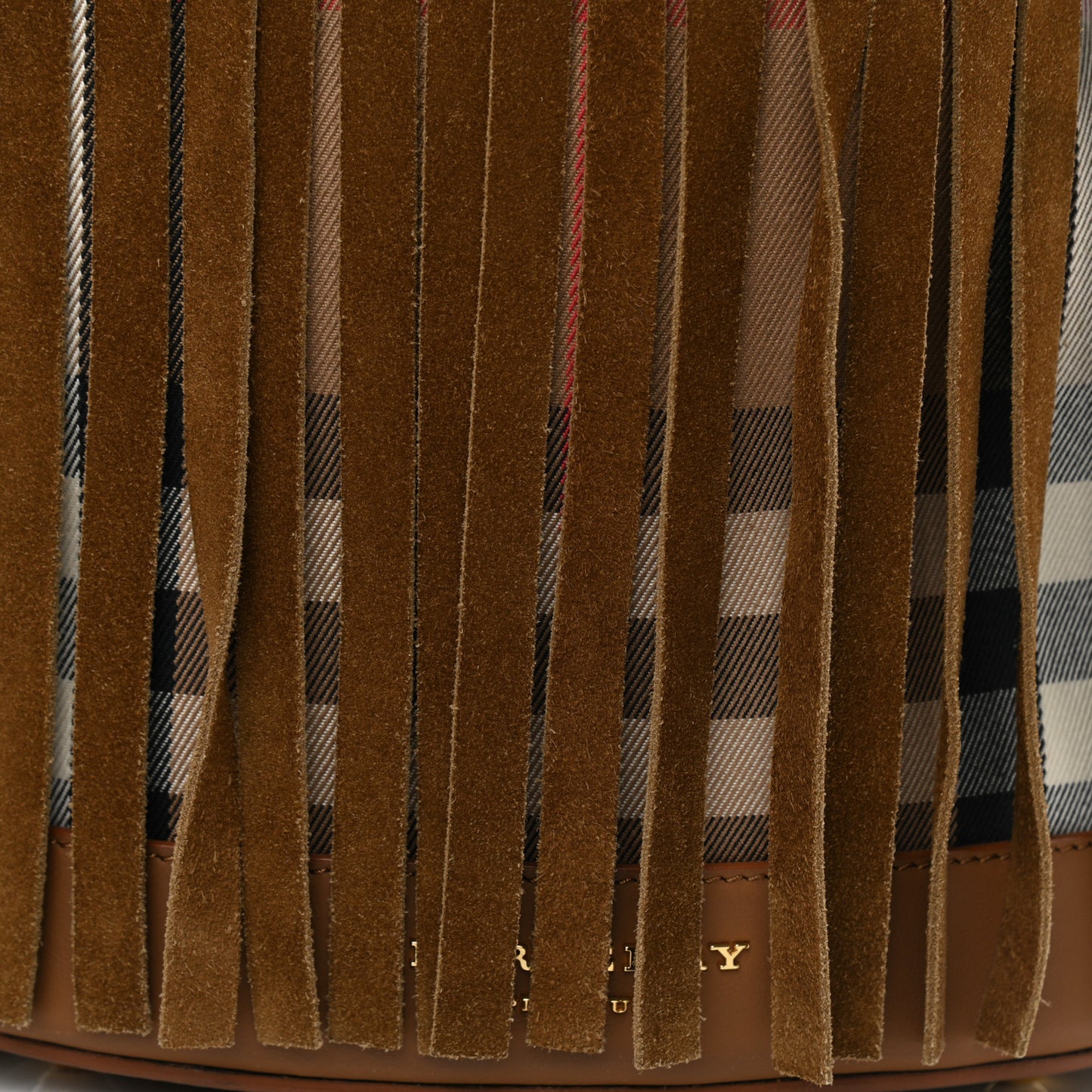 Prorsum Suede Fringe Bucket Bag Brown
