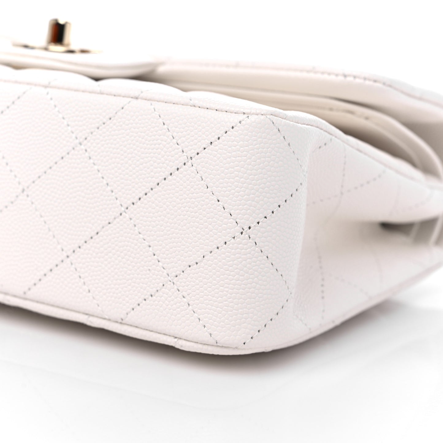 Caviar Quilted Small Double Flap White