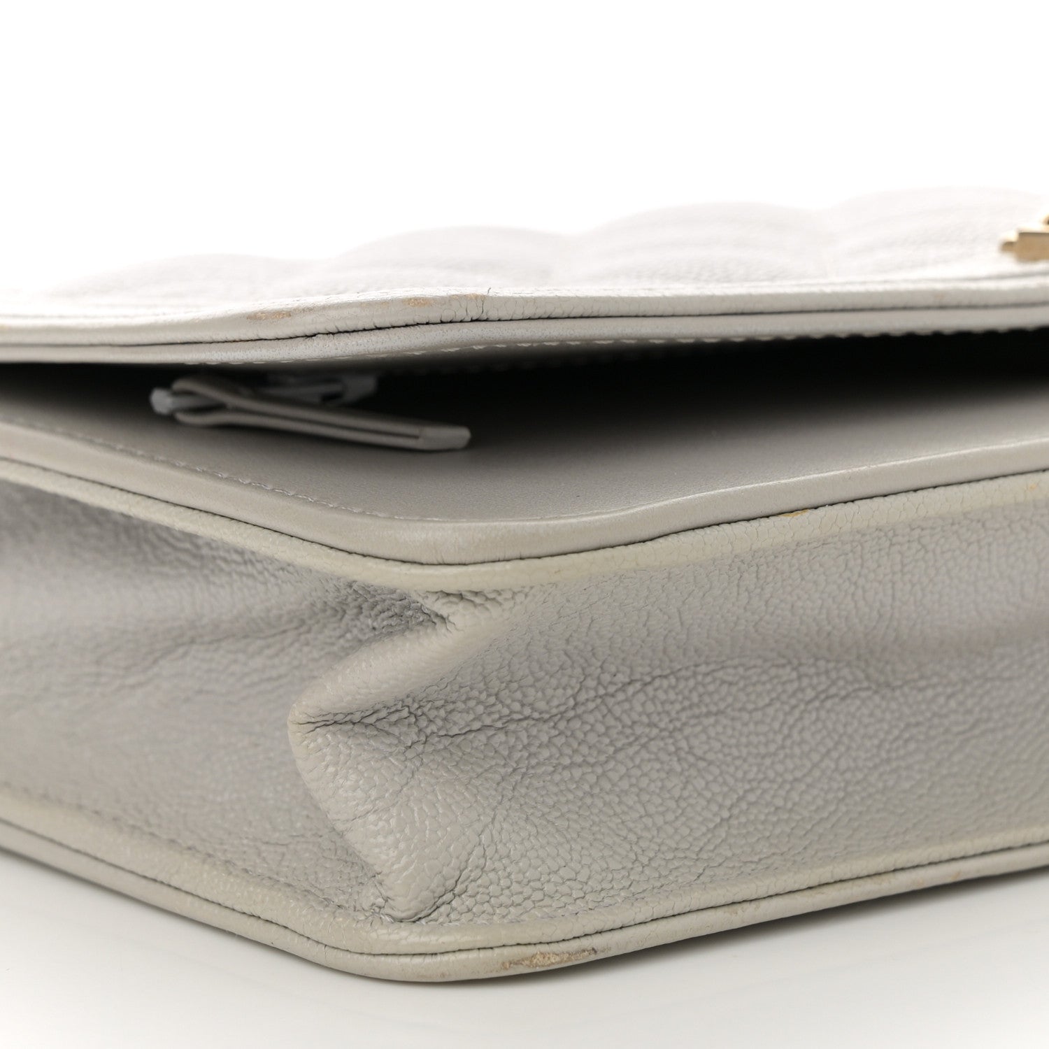 Chanel Caviar Quilted Boy Wallet On Chain WOC Grey 10 of 19