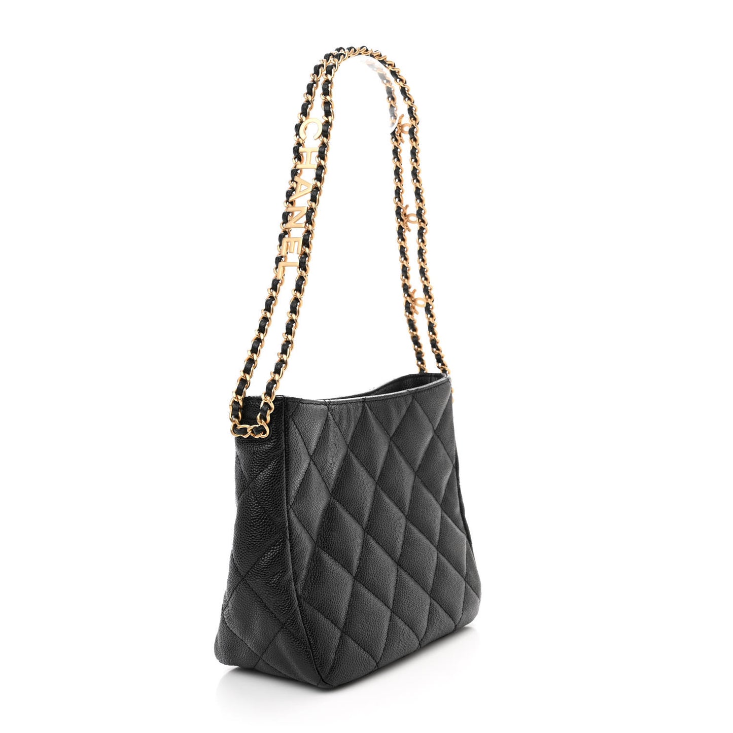 Caviar Quilted Small Pick Me Up Hobo Black