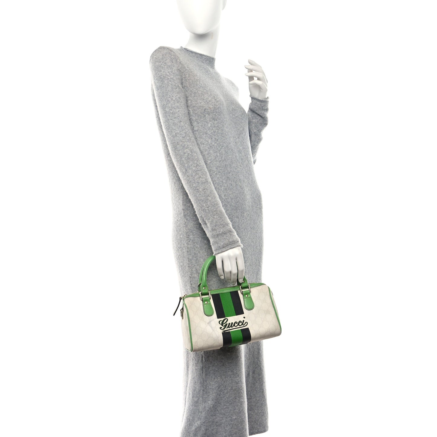 GG Plus Monogram Web Stripe Medium Joy Boston Green