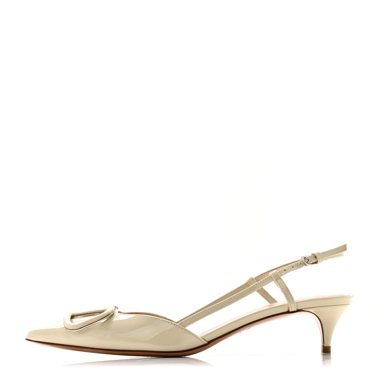 Patent Tonal Vlogo Slingback 40mm Pumps 37 Ivory