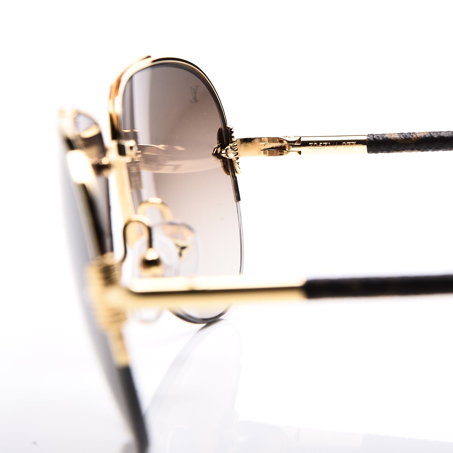 Louis Vuitton Monogram Petite Viola Pilote Aviator Sunglasses Z0571U Brown 6 of 7