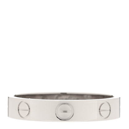 Cartier 18K White Gold 3.5mm LOVE Wedding Band Ring 53 6.5 1 of 5